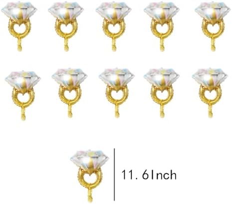 10Pcs Mini Diamond Ring Balloons for Engagement and Anniversary Parties