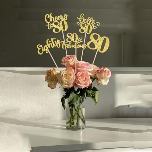 15PCS Gold Glitter Birthday Centerpiece Sticks