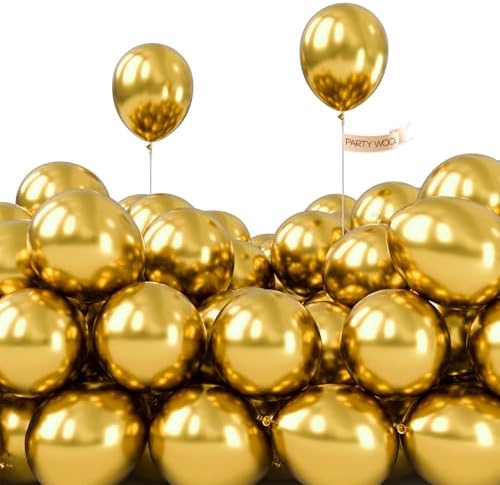 PartyWoo 50PCS Metallic Gold Balloons 5 Inch