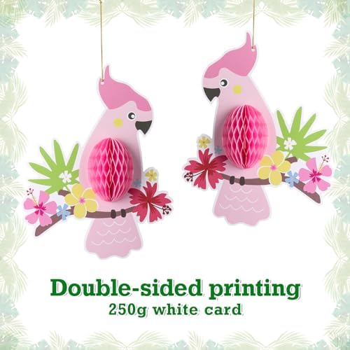 Tropical Party Decor Fans with Bird Garland Kit