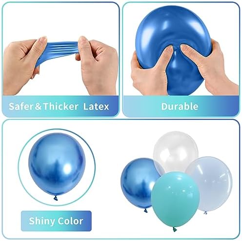 Teal Blue Balloons 60PCS Ocean Mermaid Party Decor