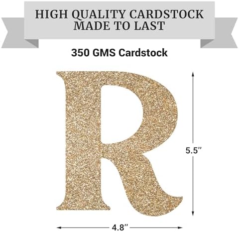 Gold Glitter Graduation Party Banner - Pre-Strung Garland 10ft Strand