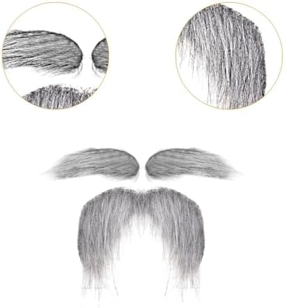 Colaxi Fake Mustache and Eyebrows Gray