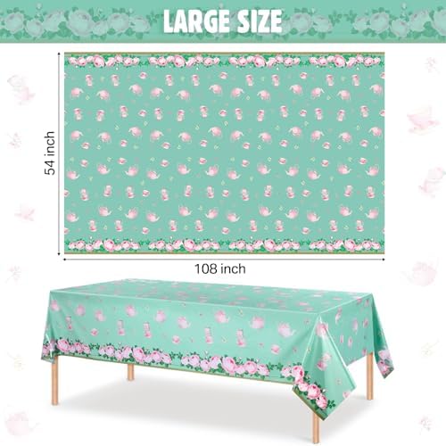 Tatuo 3 Pcs Floral Tea Party Tablecloths 54x108 Inch