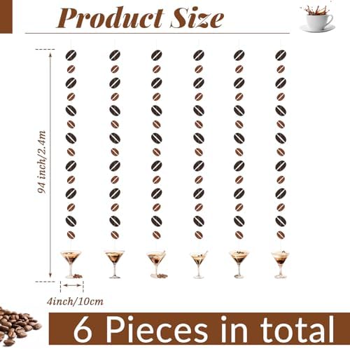 Yeaqee 6 Pcs Espresso Martini Garland Banners