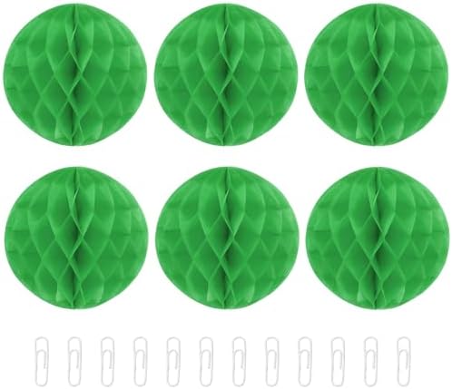 MECCANIXITY 6 Inch Green Paper Flower Balls for Decorations