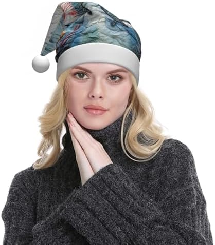 QINZHENG Butterfly Stone Print Santa Hat