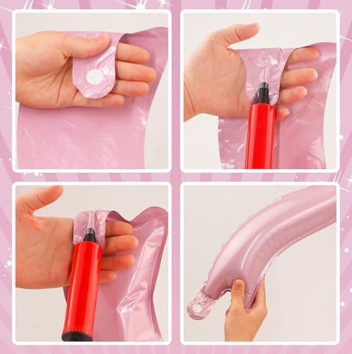 Pink Bow Balloons for Bachelorette Party Decorations 4Pcs