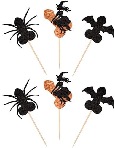 ZHUOWEISM 24 Pc Halloween Cupcake Toppers Decorations