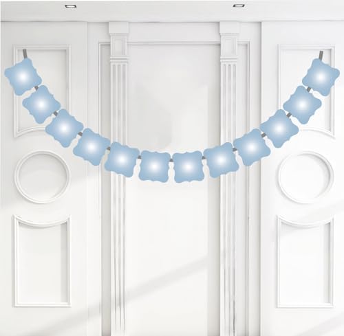 Dusty Blue Photo Banners with Slits for Easy Photo Insertion