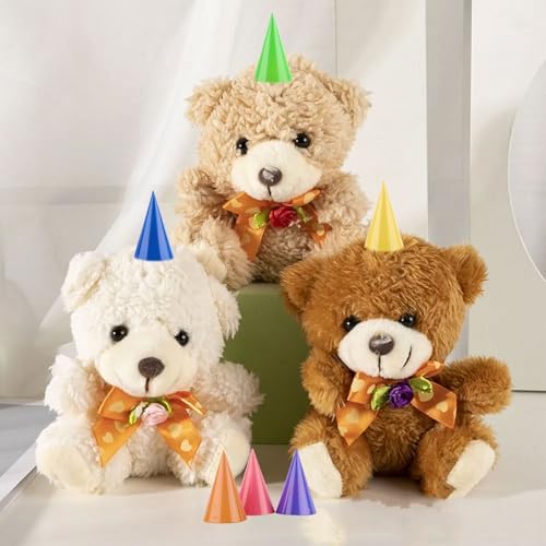 Hooqict 10 PCS Mini Party Hats for Stuffed Animals
