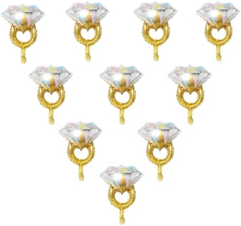 10Pcs Mini Diamond Ring Balloons for Engagement and Anniversary Parties