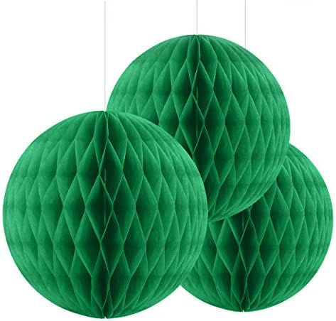 3pcs 8in Blue Honeycomb Tissue Fans for Decorations
