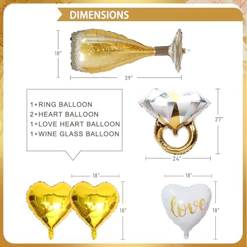 Champagne Gold Happy Engagement Banner Set