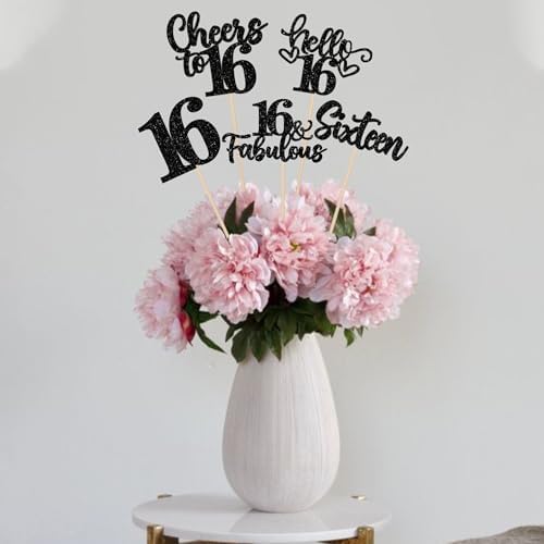15PCS Happy 16th Birthday Centerpiece Sticks