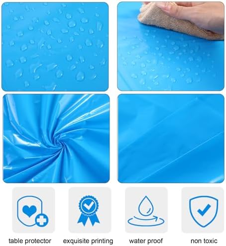 Oudain 84 Inch Round Plastic Tablecloth Set