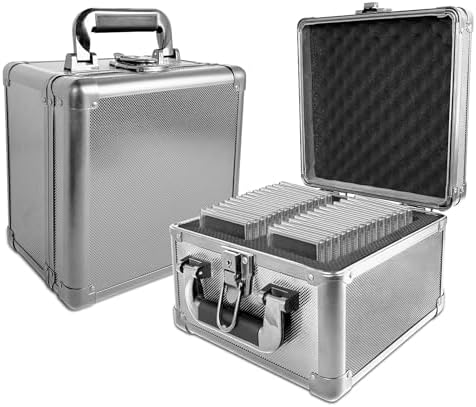 Aluminum Alloy Graded Card Storage Box with Silver Finish