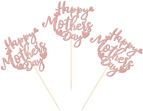 12 PCS Rose Gold Glitter Mothers Day Centerpieces