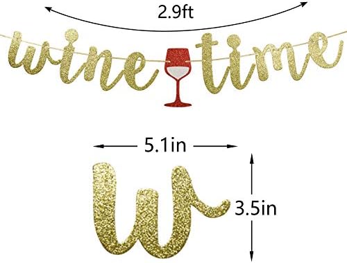 Glitter Wine Time Banner for Wine Whisky Parties