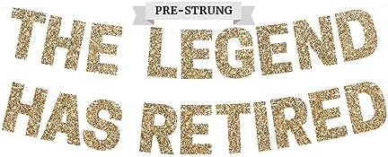 Perfect Occasion Pre-Strung Gold Glitter Happy Retirement Banner