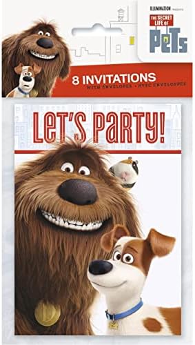 Secret Life of Pets Party Invitations 55 x 4 8 Pcs