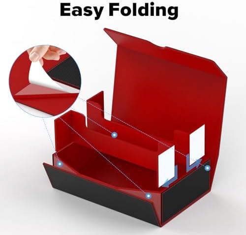 Gomyrod Card Deck Case for 1800 Sleeved Cards Black Red