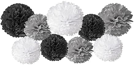 Queenbox 9PCS 4-6in Tissue Pom Poms Decorations
