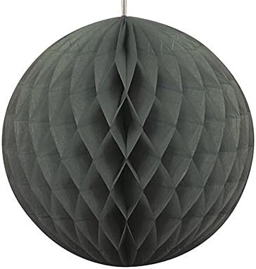 Black Solid Honeycomb Ball 8 Inch 1 Count Party Decor