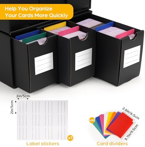 RLAVBL 12-600 Card Storage Box with 48 Dividers