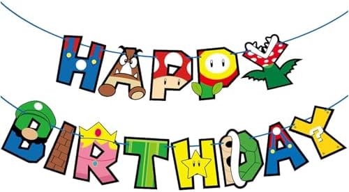 Birthday Banner for Gaming Fans Anime Party Decor
