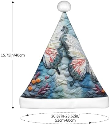 QINZHENG Butterfly Stone Print Santa Hat