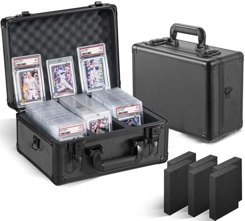 Vollicaifit Graded Card Storage Box Case 3 Row Black Holder