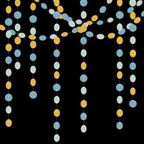 Light Dusty Blue Gold Party Garland 52Ft Birthday Wedding Decorations
