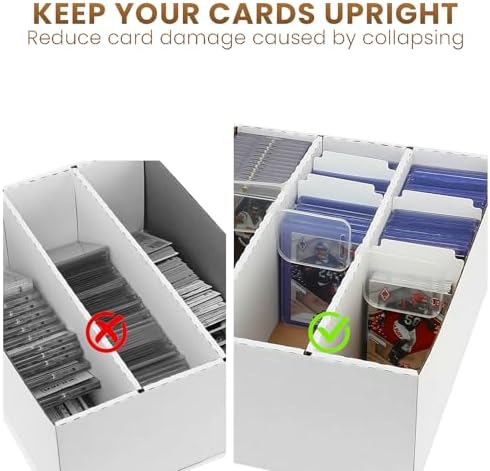Trading Card Storage Box 2100 Count 3 Row With Sleeves and Dividers