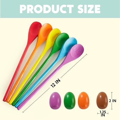 JOYIN 24 Piece Easter Egg and Spoon Race Set for 12 Players