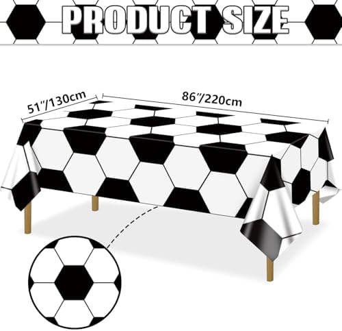 Soccer Tablecloth 4 Pack Rectangle 51x86 Inch Party Decorations