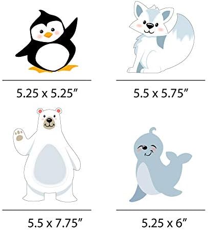 Big Dot of Happiness Arctic Animal Decorations Set of 20