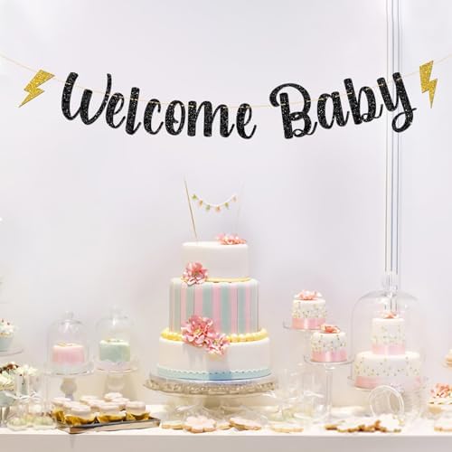 MonMon Craft Welcome Baby Mugle Banner Black Glitter