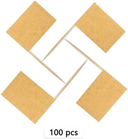 BLUE TOP 100 Pcs Blank Kraft Flag Toothpick Cupcake Toppers