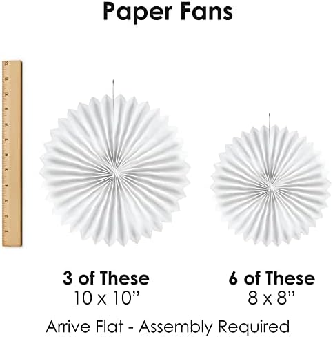 Big Dot of Happiness Graduation Party Fans - Set of 9