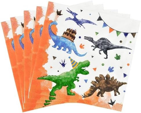 WERNNSAI Dinosaur Party Napkins 50 Pack 65 x 65 Inches