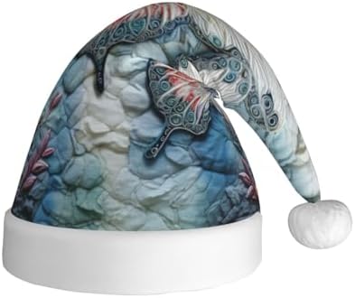 QINZHENG Butterfly Stone Print Santa Hat