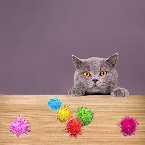 VAPKER 30 Piece 15 Inch Green Sparkle Balls Cat Toy