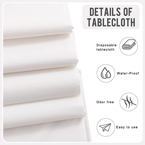 Eleclassi White 12 Pack Premium Disposable Plastic Tablecloths 54 x 108 Inches