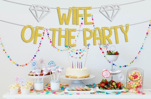 Wifey Of The Party Banner Gold Silver