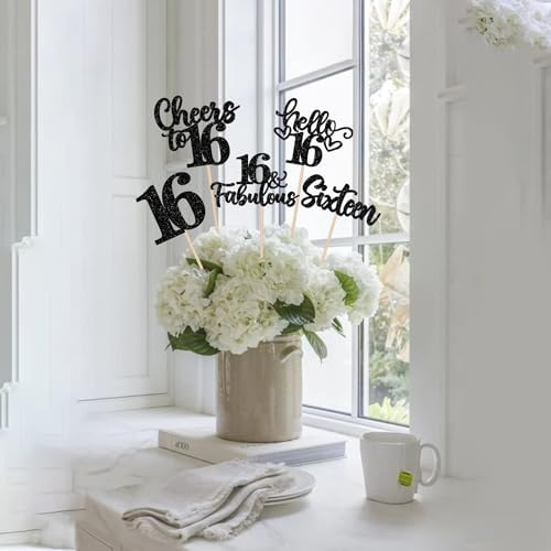 15PCS Happy 16th Birthday Centerpiece Sticks