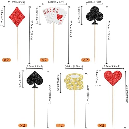 12PCS Casino Poker Centerpiece Sticks for Party Decorations