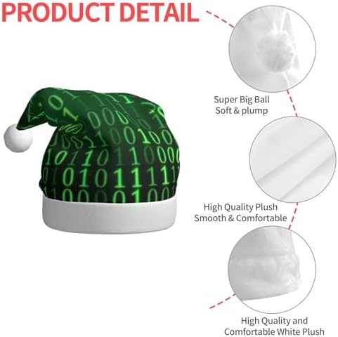 QinZheng Hacker Era Print Santa Hat for Women