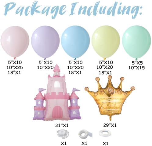 GIHOO Princess Birthday Balloon Decor Kit