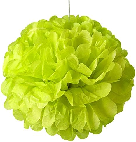 5ea 16 Lime Tissue Pom Pom Christmas Decorations